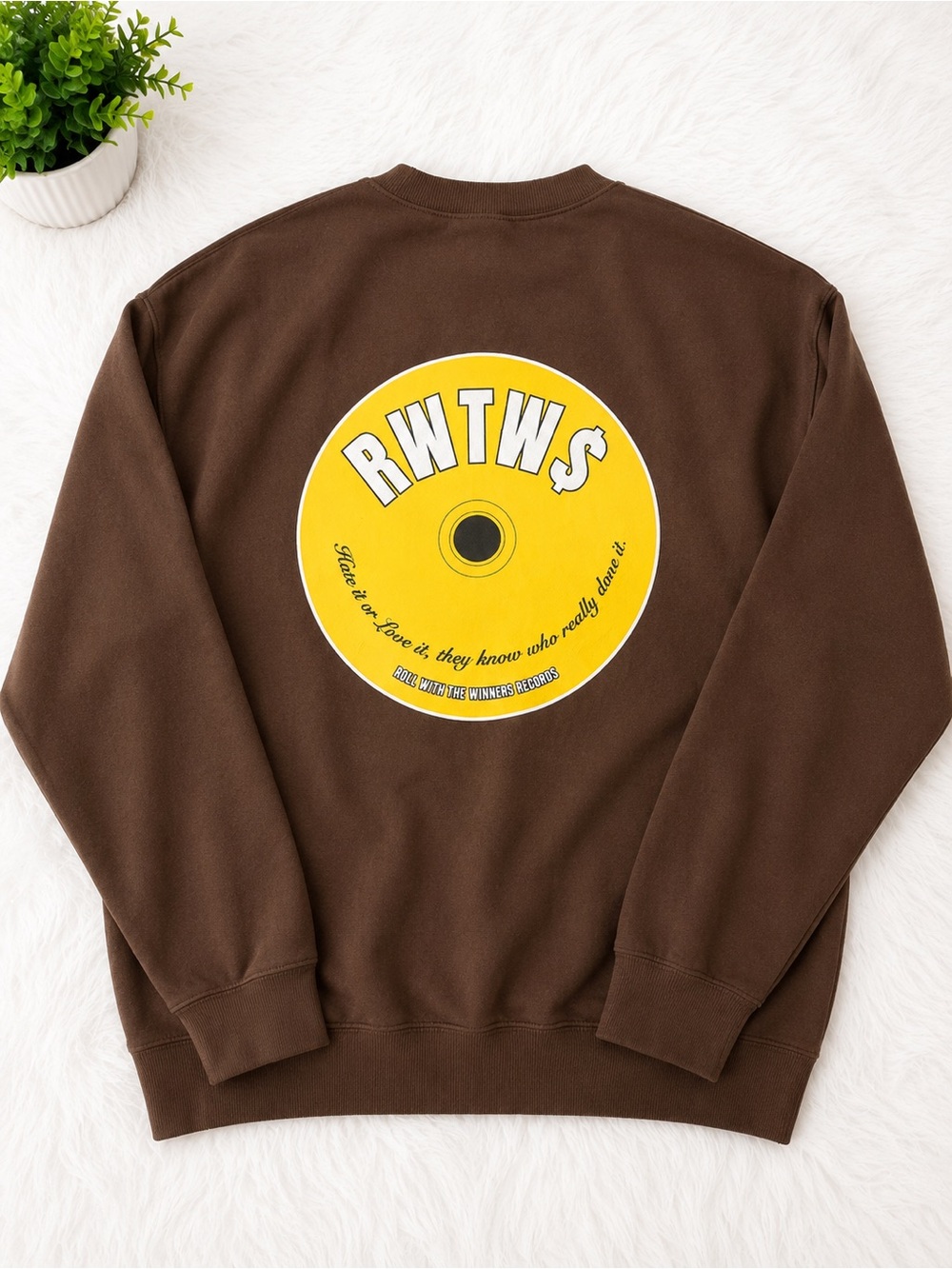 RW TWS Brown "Roll With The Winners" Crewneck Sweatshirt - Picture 2 of 4